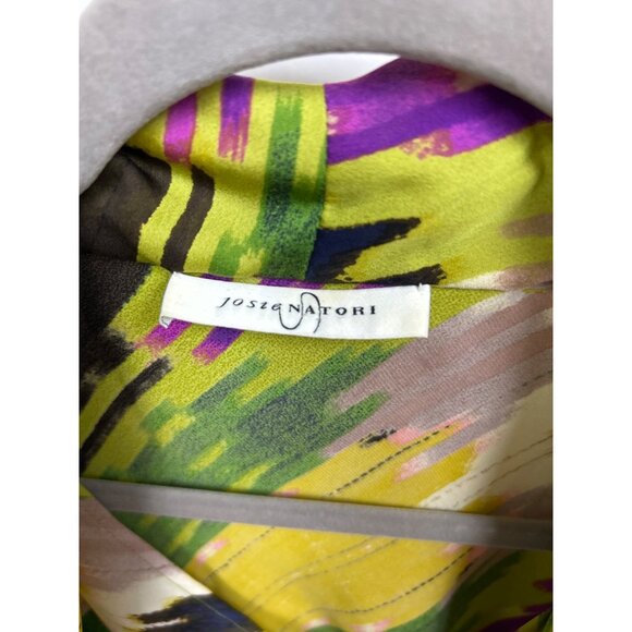 Josie Natori Blouse Top Women's Size XS 100% Silk Cowl Sleeveless Multicolor - Picture 2 of 7